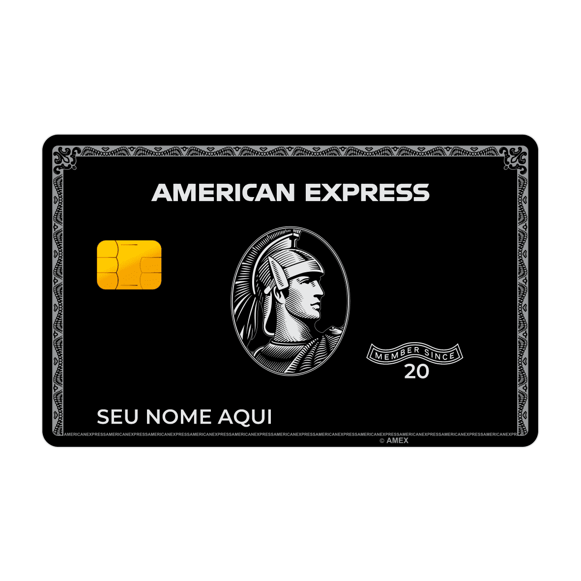 CAPACARD - Película Adesiva Para Cartão Frente e Verso - Amex Centurion CAPACARD - Película Adesiva Para Cartão Frente e Verso - Amex Centurion